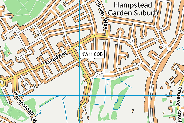 NW11 6QB map - OS VectorMap District (Ordnance Survey)