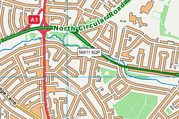 NW11 6QP map - OS VectorMap District (Ordnance Survey)