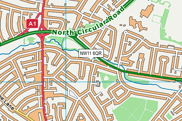NW11 6QR map - OS VectorMap District (Ordnance Survey)