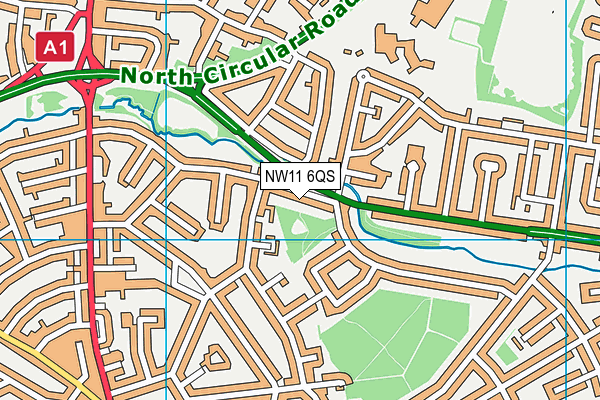 NW11 6QS map - OS VectorMap District (Ordnance Survey)