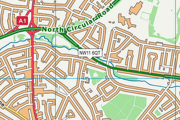 NW11 6QT map - OS VectorMap District (Ordnance Survey)
