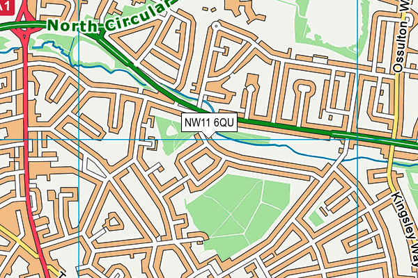 NW11 6QU map - OS VectorMap District (Ordnance Survey)