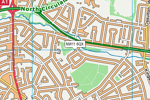 NW11 6QX map - OS VectorMap District (Ordnance Survey)