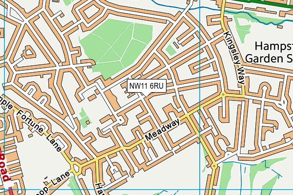 NW11 6RU map - OS VectorMap District (Ordnance Survey)