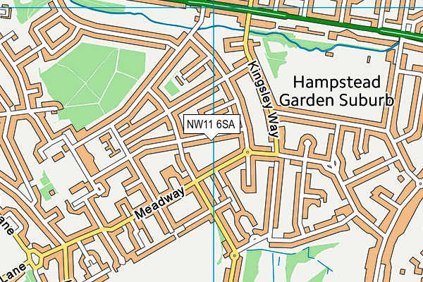 NW11 6SA map - OS VectorMap District (Ordnance Survey)