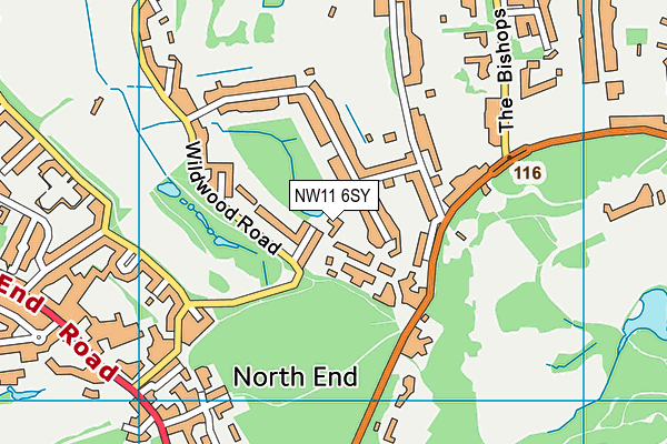NW11 6SY map - OS VectorMap District (Ordnance Survey)