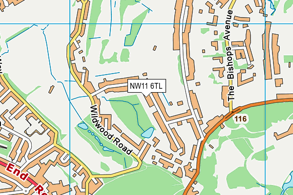 NW11 6TL map - OS VectorMap District (Ordnance Survey)