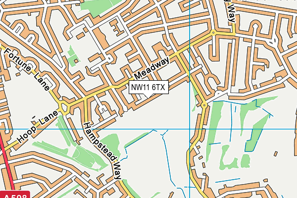 NW11 6TX map - OS VectorMap District (Ordnance Survey)