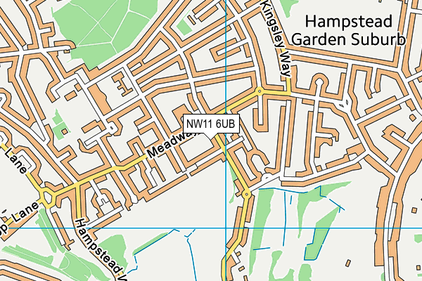 NW11 6UB map - OS VectorMap District (Ordnance Survey)