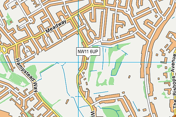 NW11 6UP map - OS VectorMap District (Ordnance Survey)