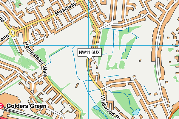 NW11 6UX map - OS VectorMap District (Ordnance Survey)