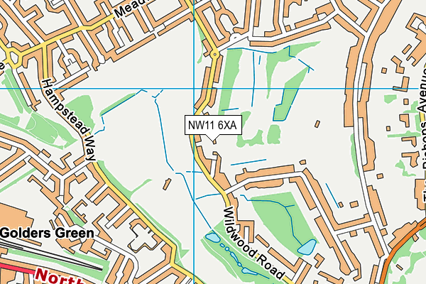 NW11 6XA map - OS VectorMap District (Ordnance Survey)