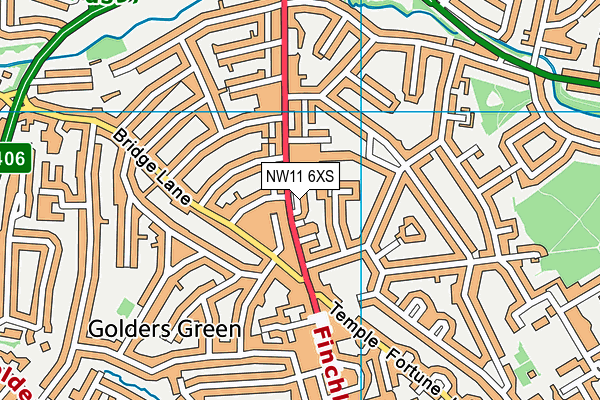 NW11 6XS map - OS VectorMap District (Ordnance Survey)