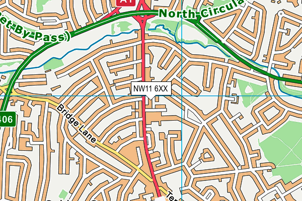 NW11 6XX map - OS VectorMap District (Ordnance Survey)