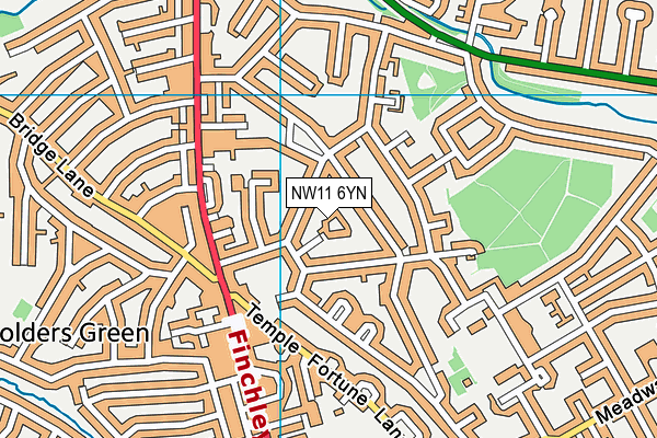 NW11 6YN map - OS VectorMap District (Ordnance Survey)