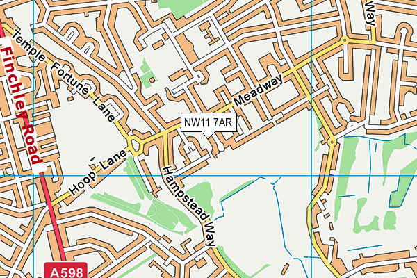 NW11 7AR map - OS VectorMap District (Ordnance Survey)