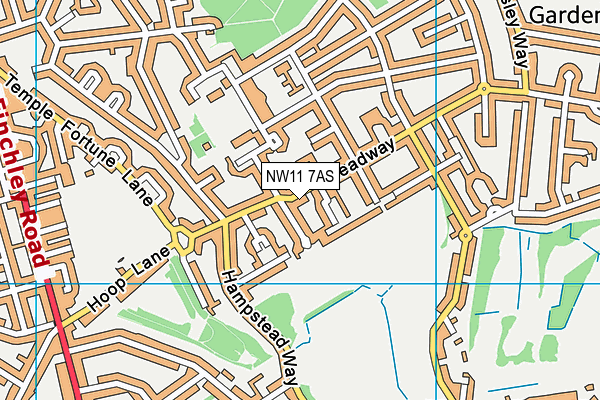 NW11 7AS map - OS VectorMap District (Ordnance Survey)