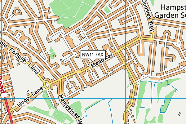 NW11 7AX map - OS VectorMap District (Ordnance Survey)
