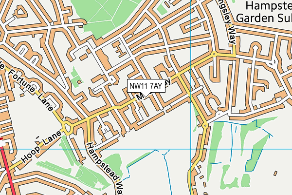 NW11 7AY map - OS VectorMap District (Ordnance Survey)