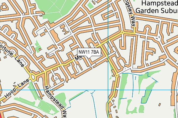 NW11 7BA map - OS VectorMap District (Ordnance Survey)
