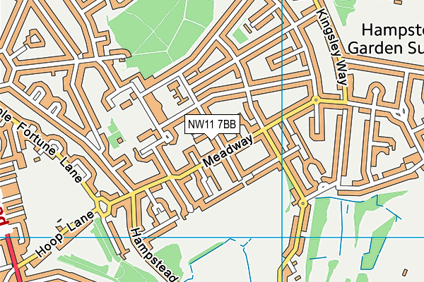 NW11 7BB map - OS VectorMap District (Ordnance Survey)