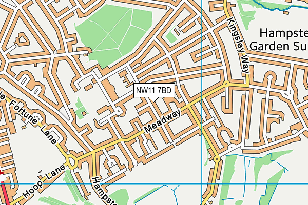 NW11 7BD map - OS VectorMap District (Ordnance Survey)