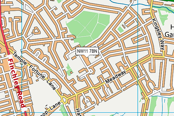 NW11 7BN map - OS VectorMap District (Ordnance Survey)