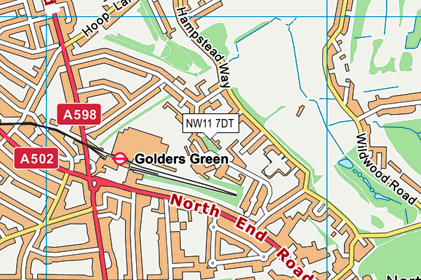 NW11 7DT map - OS VectorMap District (Ordnance Survey)