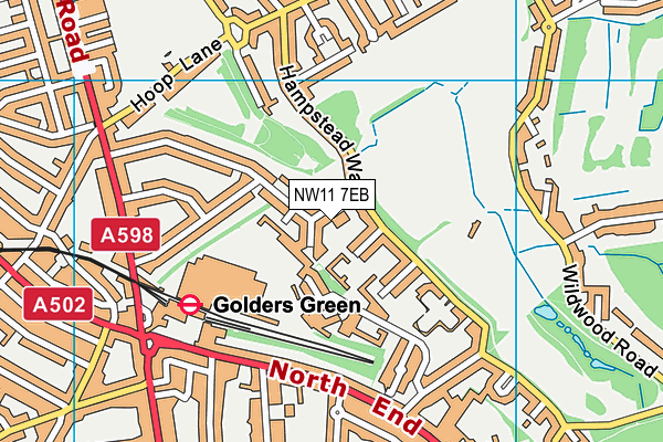 NW11 7EB map - OS VectorMap District (Ordnance Survey)