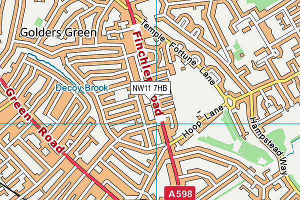 NW11 7HB map - OS VectorMap District (Ordnance Survey)