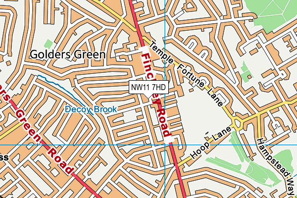 NW11 7HD map - OS VectorMap District (Ordnance Survey)