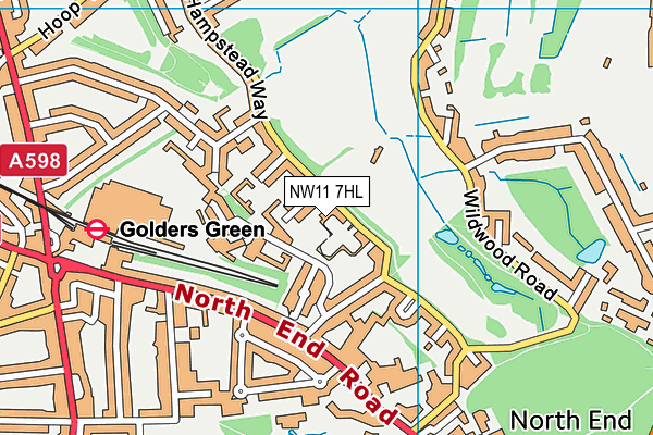 Hampstead Heath Extension map (NW11 7HL) - OS VectorMap District (Ordnance Survey)