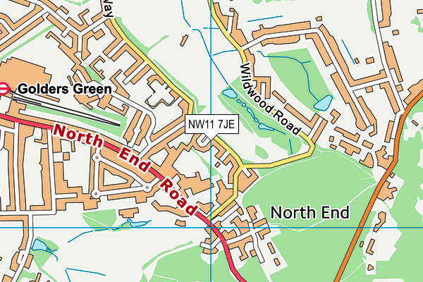 NW11 7JE map - OS VectorMap District (Ordnance Survey)