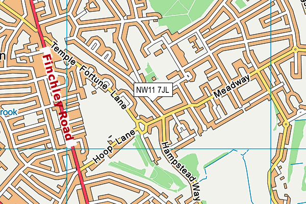 NW11 7JL map - OS VectorMap District (Ordnance Survey)