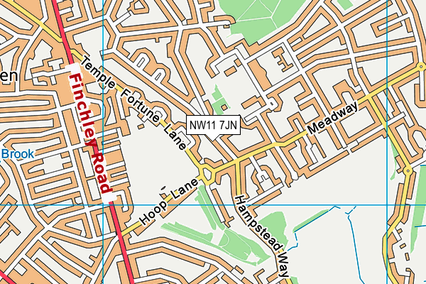 NW11 7JN map - OS VectorMap District (Ordnance Survey)