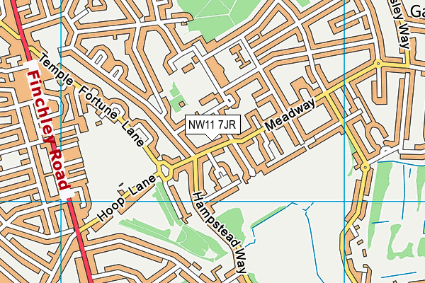 NW11 7JR map - OS VectorMap District (Ordnance Survey)