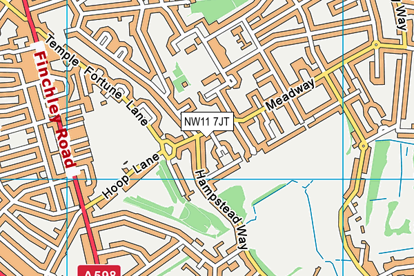 NW11 7JT map - OS VectorMap District (Ordnance Survey)