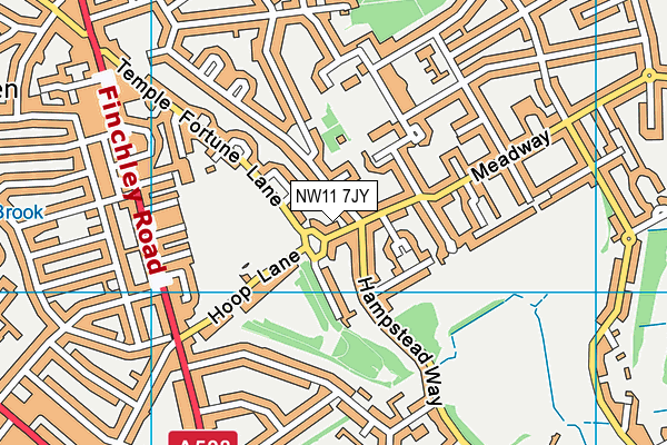 NW11 7JY map - OS VectorMap District (Ordnance Survey)