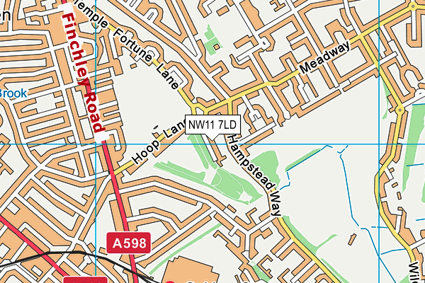NW11 7LD map - OS VectorMap District (Ordnance Survey)