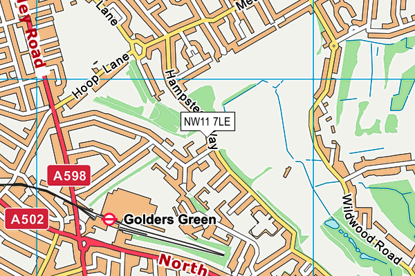 NW11 7LE map - OS VectorMap District (Ordnance Survey)