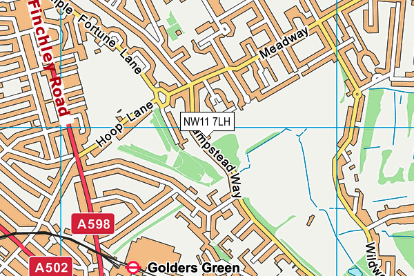 NW11 7LH map - OS VectorMap District (Ordnance Survey)
