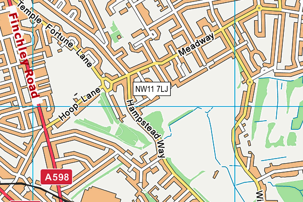 NW11 7LJ map - OS VectorMap District (Ordnance Survey)