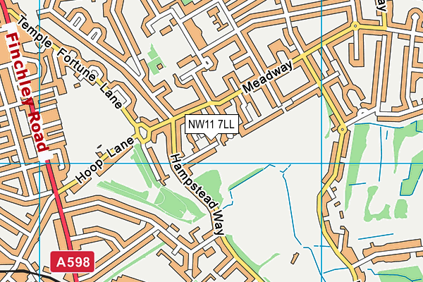 NW11 7LL map - OS VectorMap District (Ordnance Survey)