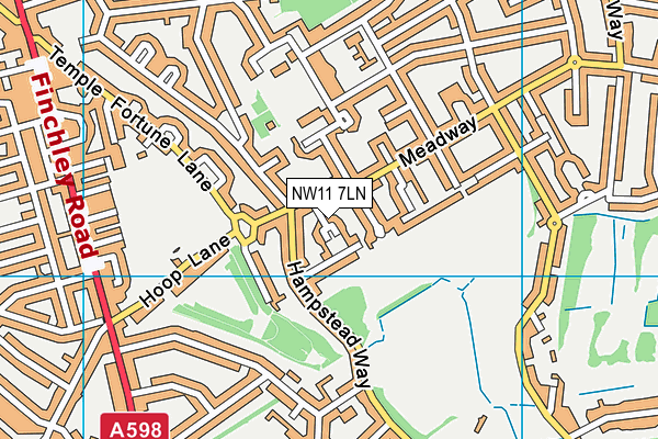 NW11 7LN map - OS VectorMap District (Ordnance Survey)