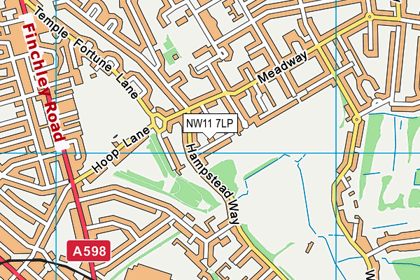 NW11 7LP map - OS VectorMap District (Ordnance Survey)