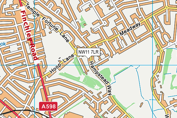 NW11 7LR map - OS VectorMap District (Ordnance Survey)