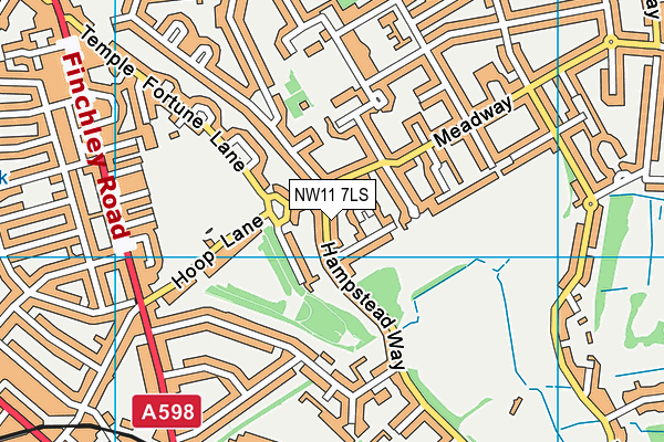 NW11 7LS map - OS VectorMap District (Ordnance Survey)