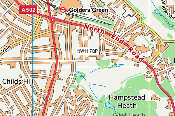 Golders Hill Park map (NW11 7QP) - OS VectorMap District (Ordnance Survey)
