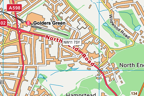 NW11 7SY map - OS VectorMap District (Ordnance Survey)