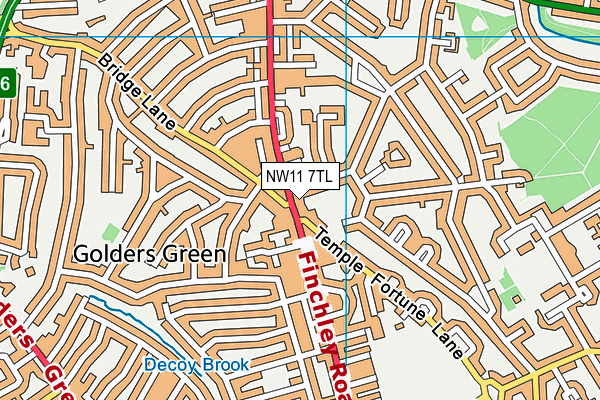 NW11 7TL map - OS VectorMap District (Ordnance Survey)